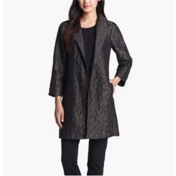 Eileen Fisher high collar flare hem jacket NWT - Picture 2 of 13